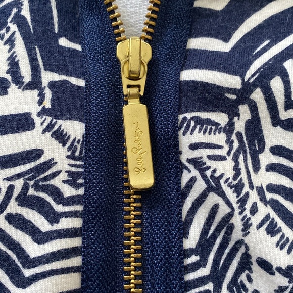 Lilly Pulitzer full zip French Terry Jacket Oh Cabana Boy Navy White XS - Picture 5 of 6
